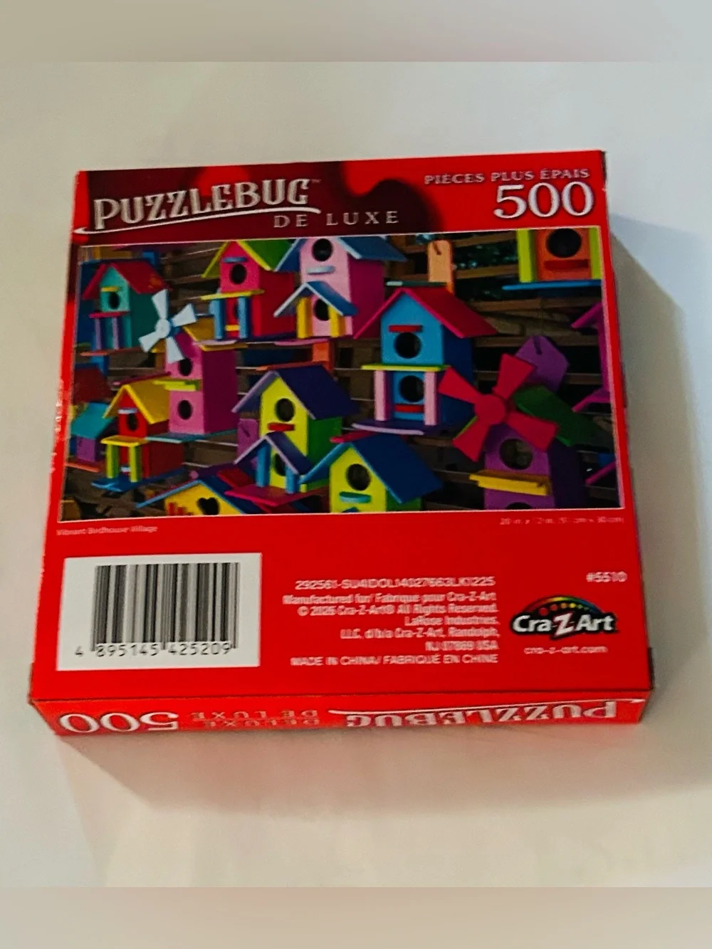 New “Vibrant Birdhouse Village” Puzzle 500 Pieces Puzzlebug DeLuxe 20” x 12”